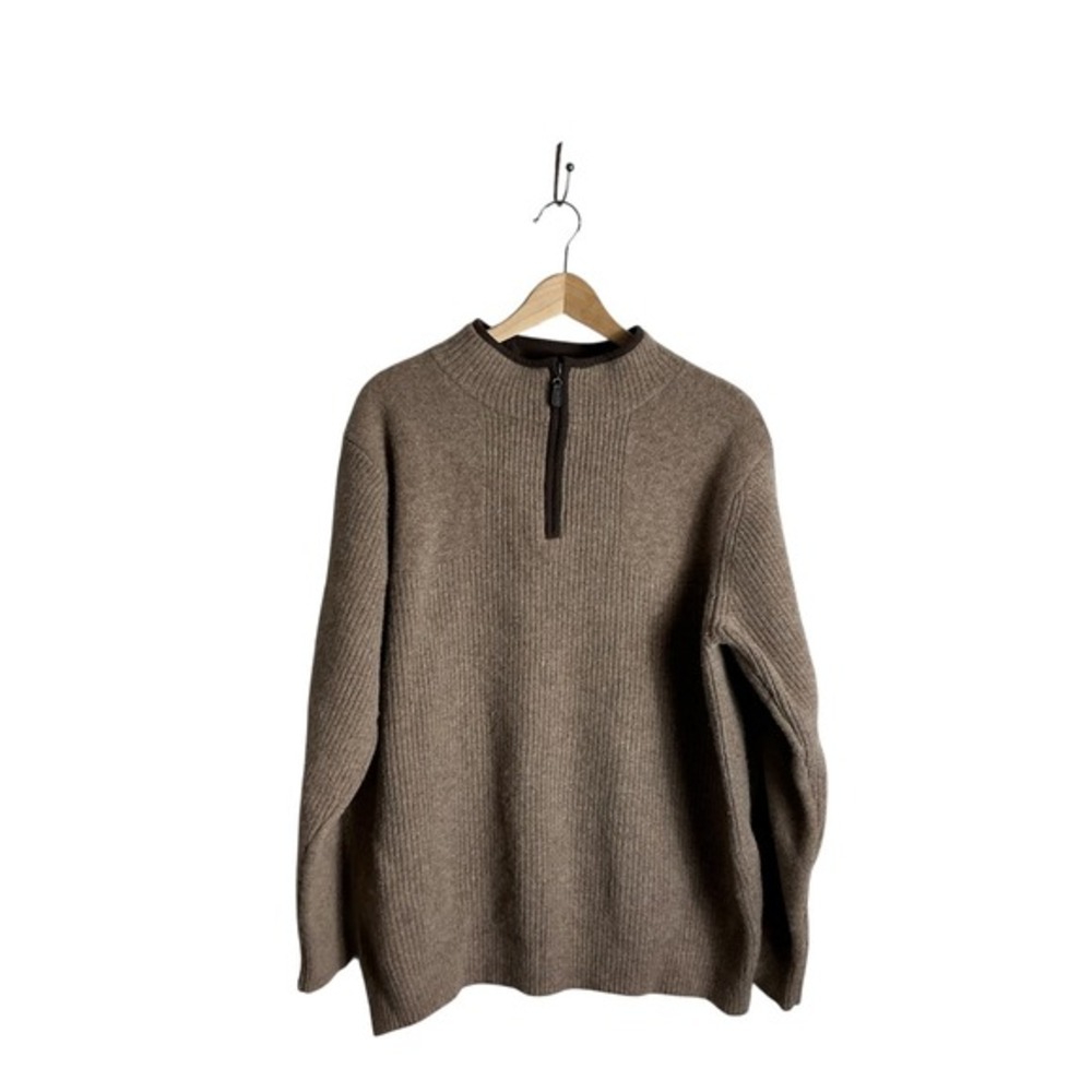 LL Bean XXL Waterford Lambswool Sable Sweater Water‎ Repellent Shooting Patches